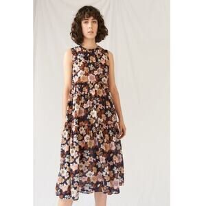 M.i.h Jeans Bailey Print Mila Midi Dress XS Brown NEW